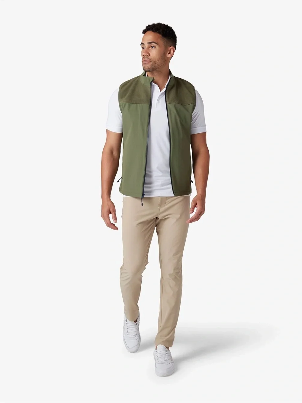 Mizzen + Main Venture Vest Olive Sage Full Zip Performance XL